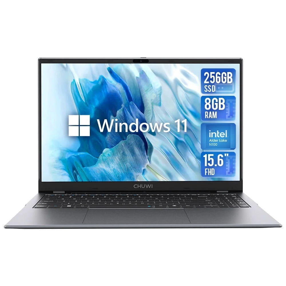 Gemibook plus 15.6" Laptop 256GB SSD 8GB Ddr5,12Th Gen Intel N100,2K IPS Display,Quad Core,Windows 11 Gaming Notebook Computer,3.4Ghz,Wifi 6,1920*1080