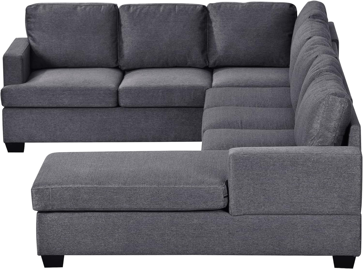 Modular Sectiona Sofas Living Room Furniture Sets,Oversized U Shape Extra Wide Chaise Lounge,Fabric Upholstered Large Sectional Couch for Office,Spacious Space, Grey Polyester