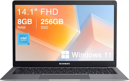 2024 New Laptop Computer, 8GB DDR4 RAM 256GB SSD, Intel Celeron J4005 Processor up to 2.7Ghz, 14 Inch HD Display, Thin & Portable Notebook PC with Webcam/Wifi/Bluetooth