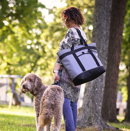 Jumbo Insulated Cooler Bag (Charcoal) with HD Thermal Insulation - Premium, Collapsible Soft Cooler Makes a Perfect Insulated Grocery Bag, Food Delivery Bag, Travel Insulated Bag or Beach Cooler Bags