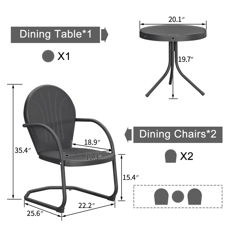 Culpeper 2 - Person round Outdoor Dining Set