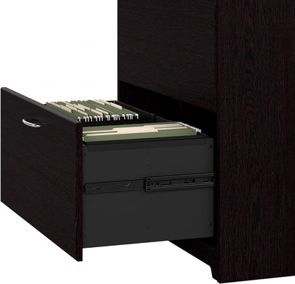 Bush Furniture Cabot 2 Drawer Lateral File Cabinet | Letter, Legal, and A4-Size Document Storage for Home Office, 32W, Espresso Oak - Design By Technique