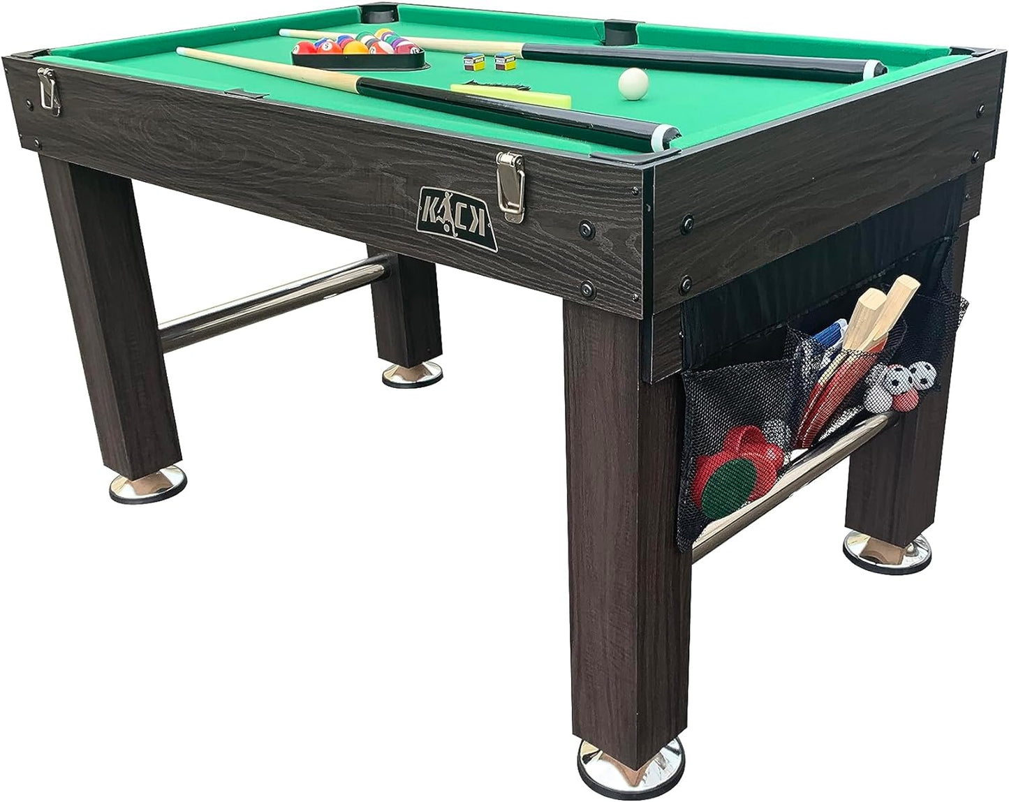 Morpheus 55″ 5 in 1 Multi-Game Table - Combo Game Table Set - Foosball, Billiards/Pool, Glide Hockey, Table Tennis, and Basketball for Home, Game Room, Friends and Family!