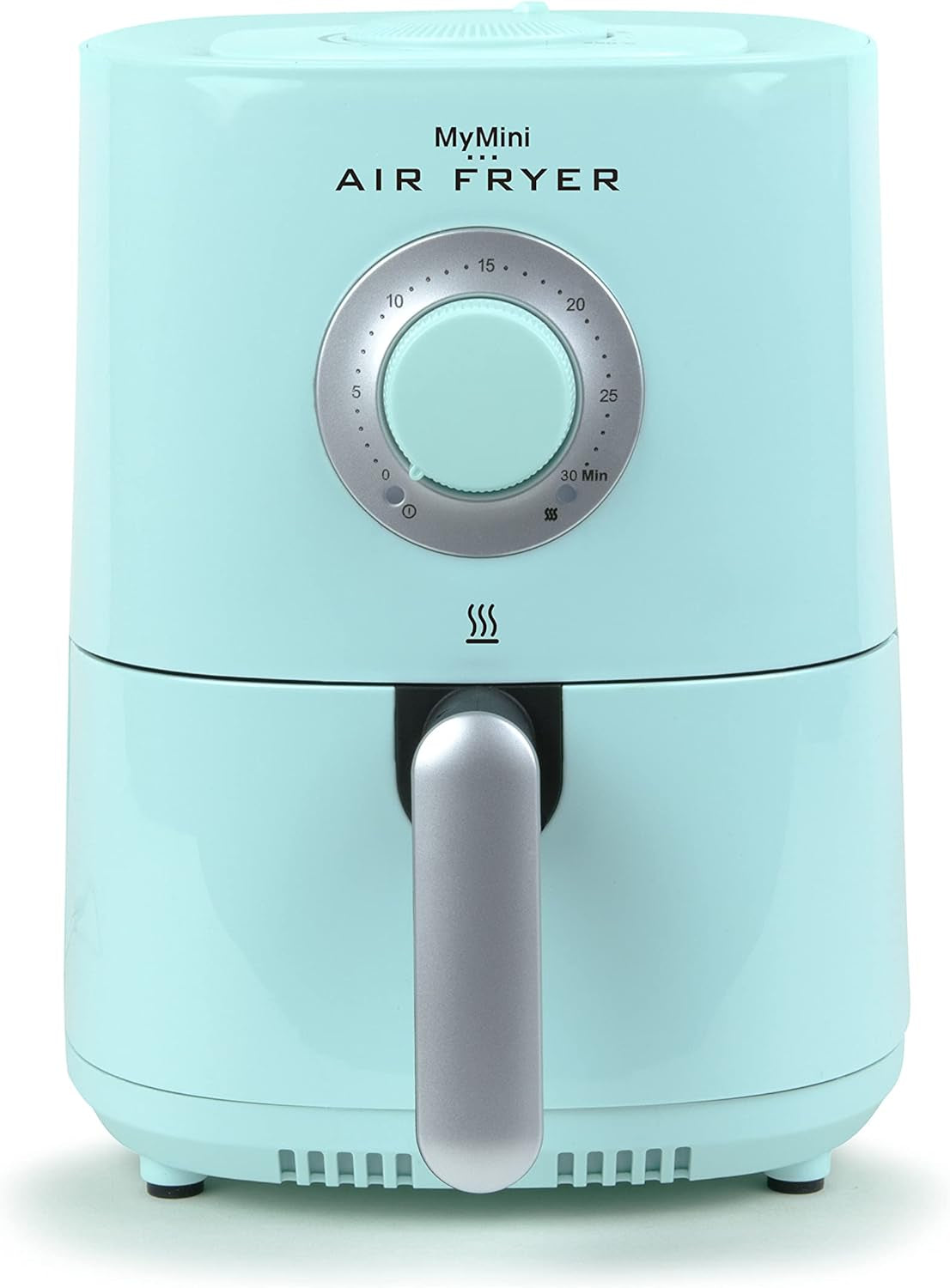 Personal Air Fryer 1-Quart, Compact Space Saving, Adjustable 30 Minute Timer and Temperature up to 400℉, Non-Stick Dishwasher Safe Basket, Portion Control, Aqua