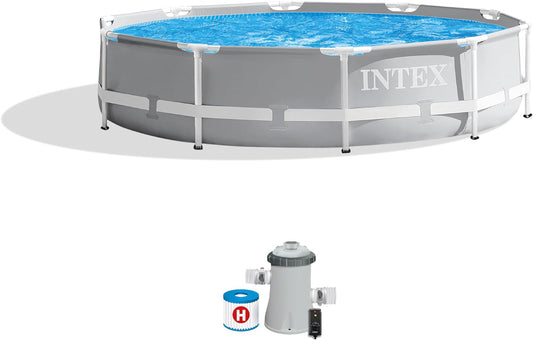 26701EH Prism Frame Premium above Ground Swimming Pool Set: 10Ft X 30In – Includes 330 GPH Cartridge Filter Pump – Supertough Puncture Resistant – Rust Resistant – 1185 Gallon Capacity