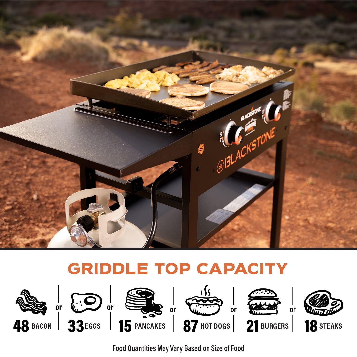 Adventure Ready 2-Burner 28" Propane Griddle with Foldable Locking Legs