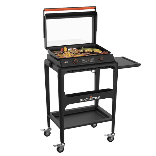 E-Series 2-Burner 22" Electric Tabletop Griddle with Prep Cart