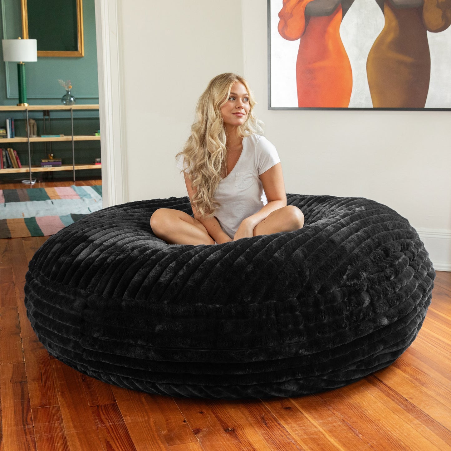 Jaxx 6 Foot Cocoon - Large Bean Bag Chair for Adults, - Mondo Faux Fur