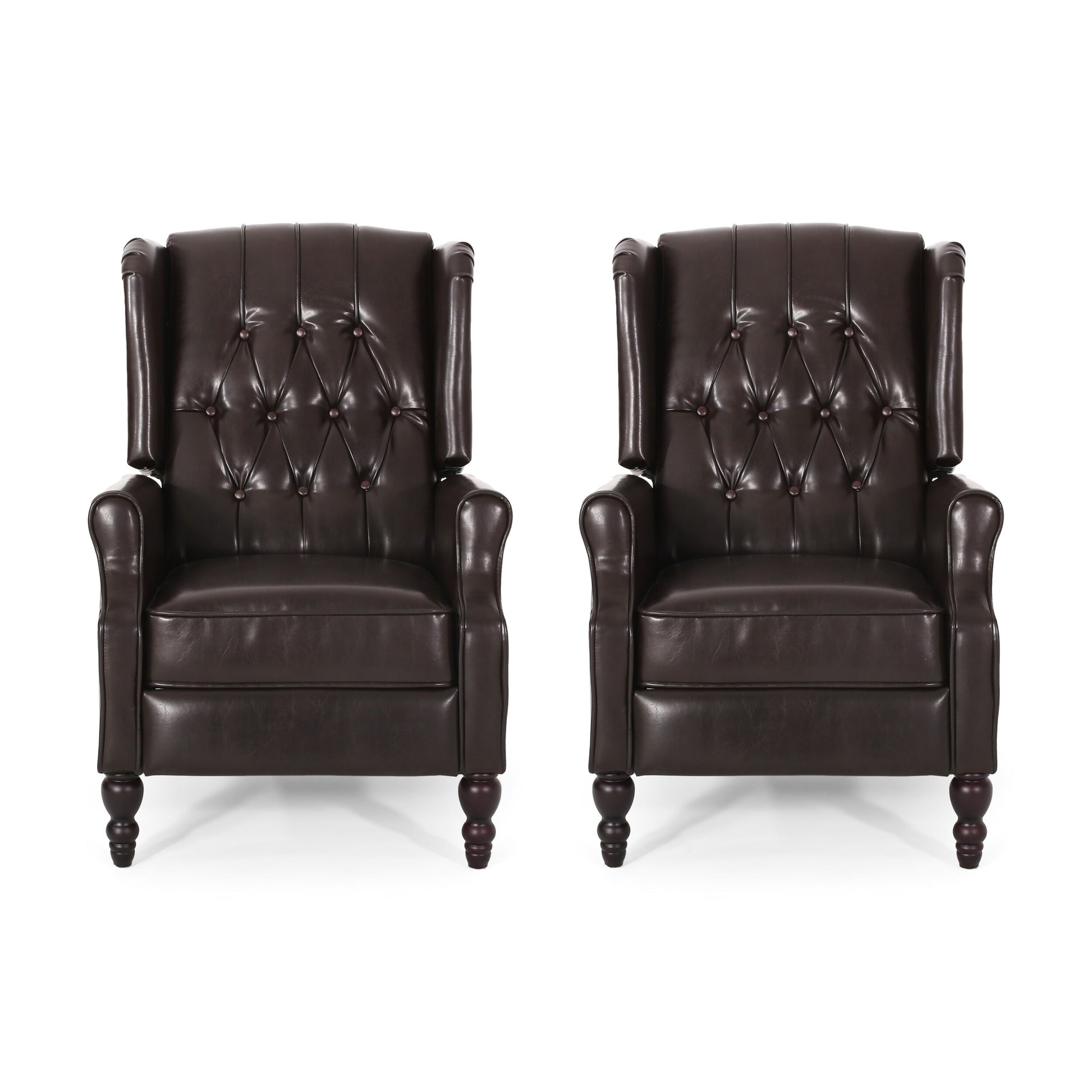 Walter Tufted Bonded Leather Recliner (Set of 2) by