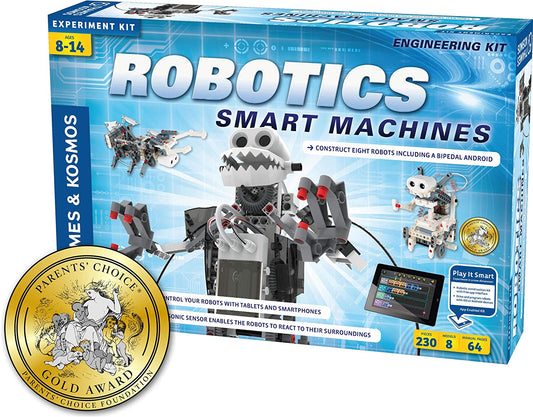 | Robotics Smart Machines | Robotics for Kids 8 and up | STEM Kit Builds 8 Robots | Full Color Manual to Help with Assembly | Requires Tablet or Smartphone | Parents' Choice Gold Award