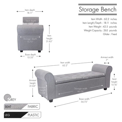 Landaverde Fabric Upholstered Storage Bench