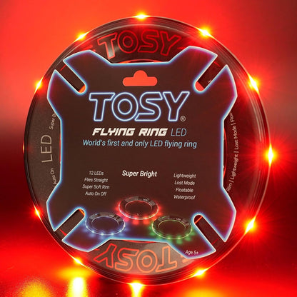 Flying Ring - 12 Leds, Super Bright, Soft, Auto Light Up, Safe, Waterproof, Lightweight Frisbee, Cool Birthday, Camping, Easter Basket Stuffers & Outdoor/Indoor Gift Toy for Boys/Girls/Kids