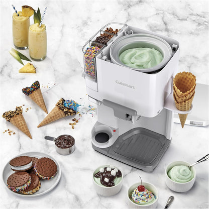 Ice Cream Maker Machine, 1.5 Quart Mix It in Soft Serve, Yogurt, Sorbet, Sherbet Maker, White, ICE-45P1