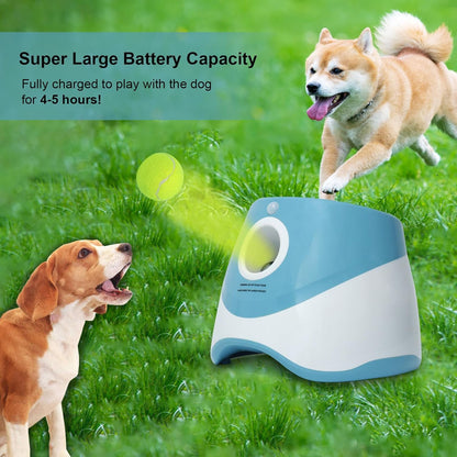 Automatic Ball Thrower for Dogs, Indoor/Outdoor Small Dog Ball Launcher with Free 9 PCS Balls, Work 4~5 Hours on Full Charge Three-Speed Control Interactive Dog Fetch Machine Toy for Small Dogs