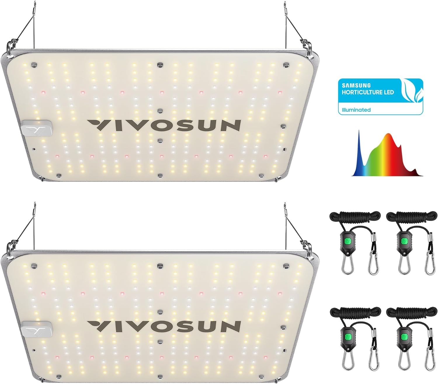 2-Pack VS1000E LED Grow Light, 2 X 2 Ft. LED Plant Light with Samsung Diodes and Sunlike Full Spectrum for Indoor Plants, Seedlings, Vegetables, and Flowers