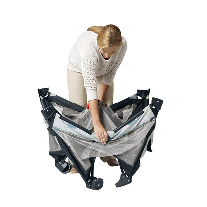 Pack and Play on the Go Playard | Includes Full-Size Infant Bassinet, Push Button Compact Fold, Stratus , 39.5X28.25X29 Inch (Pack of 1) - Design By Technique