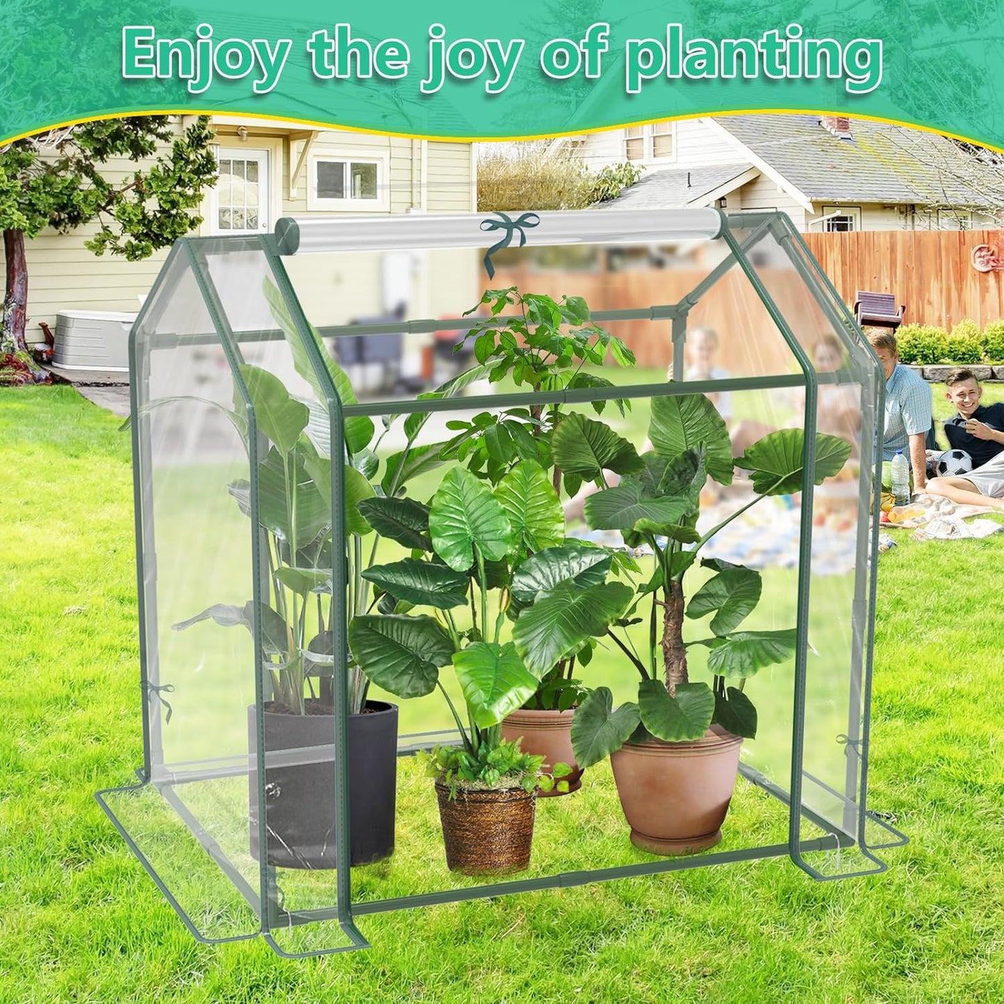 Mini Greenhouse,33.5”X 23.2”X 32.5” Greenhouse Tent for Indoor Outdoor,Durable Green House Kit with PVC Cover,Small Green House Garden Nursery Plant Cover Tent for Gardening Germination and Seedling