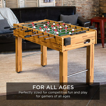 48In Competition Sized Foosball Table for Home, Game Room W/ 2 Balls, 2 Cup Holders