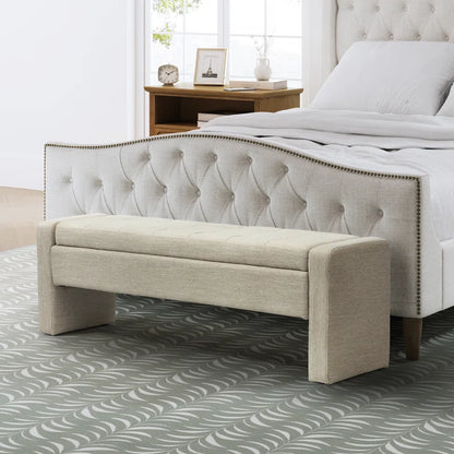 Anthonique Fabric Upholstered Storage Ottoman, Storage Bench