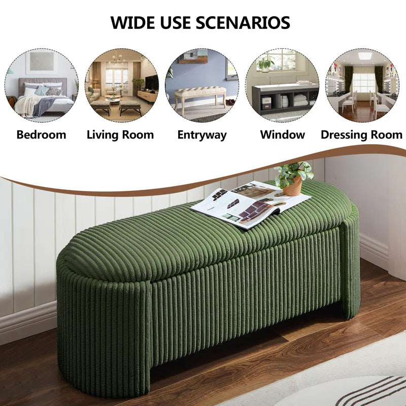 Nikoma Corduroy Upholstered Storage Bench