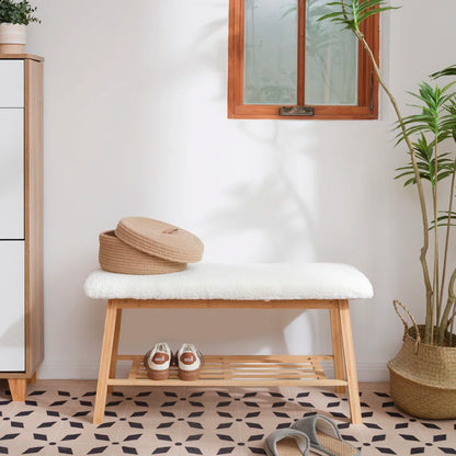 Tashaunda Shoe Bench with Storage Shelf for Entryway