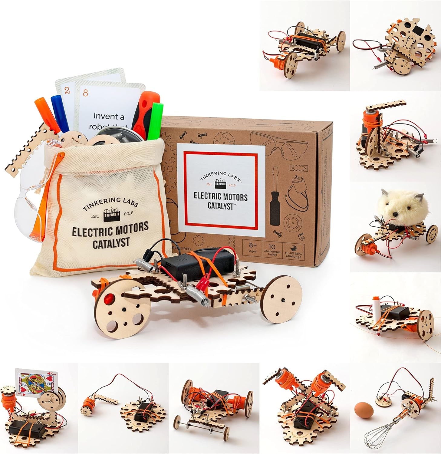 Robotics Engineering Kit | Designed by Scientists in USA | 50+ Parts | 10+ STEM Projects for Kids 8-12 | Learn Electronics, Science | Grow Creativity, Grit | Great DIY Inventor Toy Gift