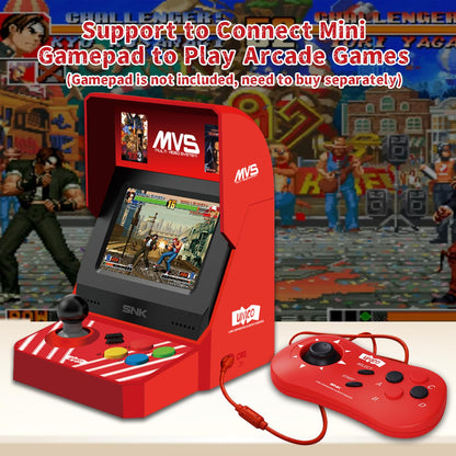 SNK MVS Mini Home Arcade Machine, 45 Pre-Loaded Classic SNK Neogeo Games:10 KOF / 5 Metal SLUG / 7 Fatal Fury / 6 Samurai SHODOWN and More, 3.5Inch Screen, HDMI and Gamepads Port