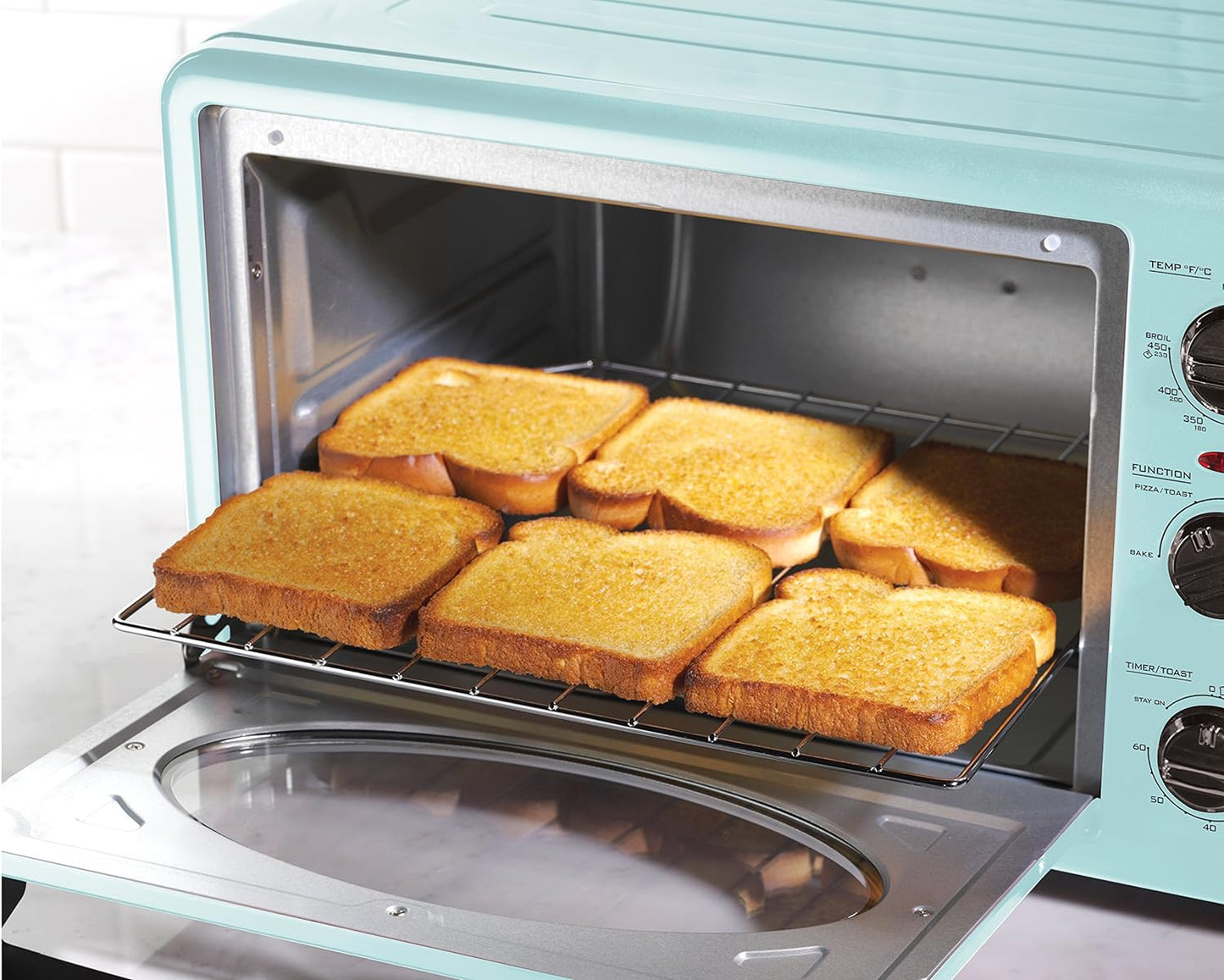 Retro Toaster Oven, 0.7 Cu.Ft, Aqua