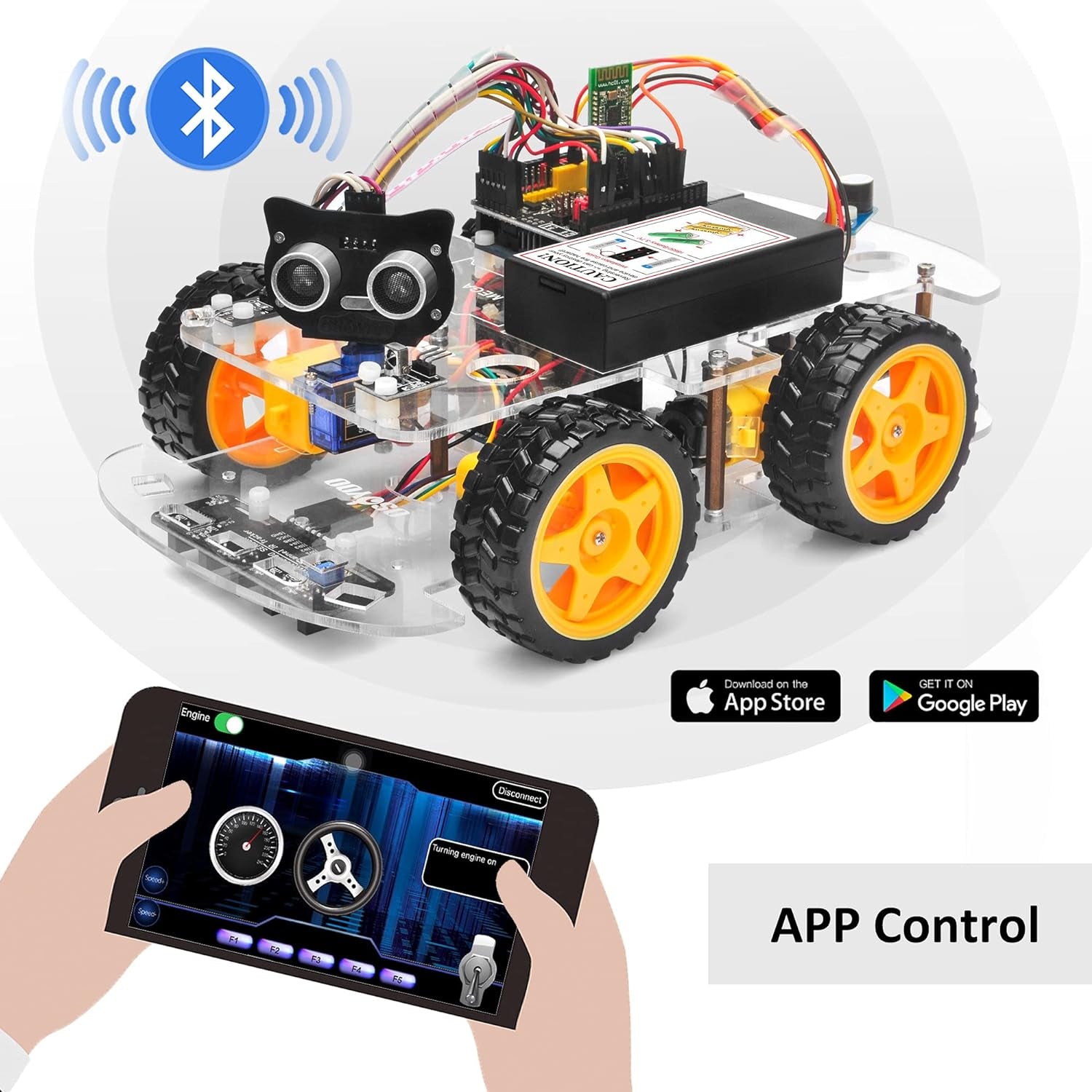 Robot Car Starter Kit for R3 | STEM Remote Controlled Educational Motorized Robotics for Building Programming Learning How to Code | IOT Mechanical DIY Coding for Teens Adults