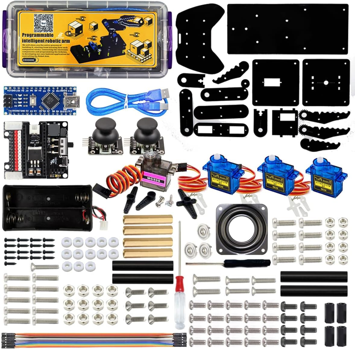 Robot Arm for Arduino, Smart Robot Building Kit That Can Memorize and Repeat Movements for Beginners/Kids/Adults to Learn Electronic, Programming, Math and Science