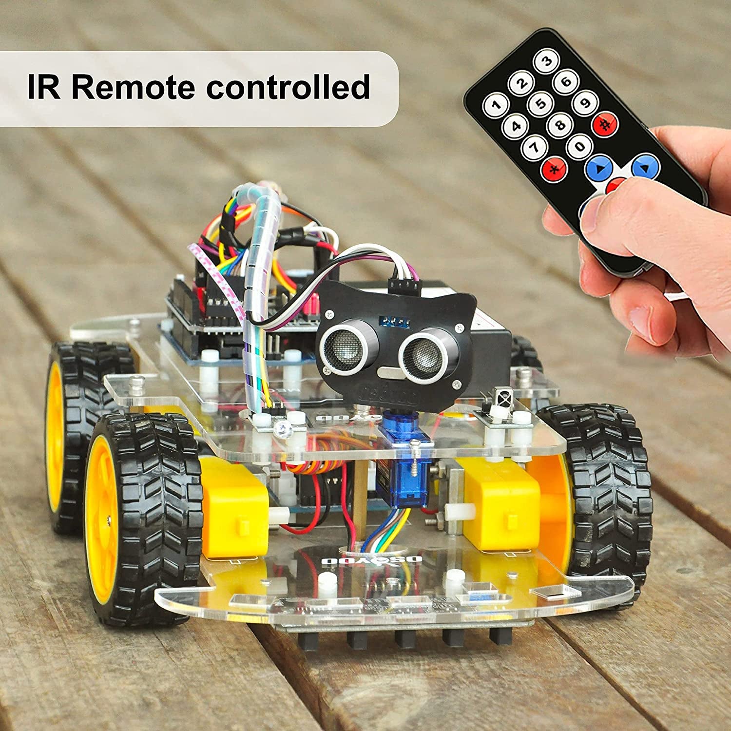 Robot Car Starter Kit for Arduino | STEM Remote Controlled App Educational Motorized Robotics for Building Programming Learning How to Code | IOT Mechanical DIY Coding for Kids Teens Adults