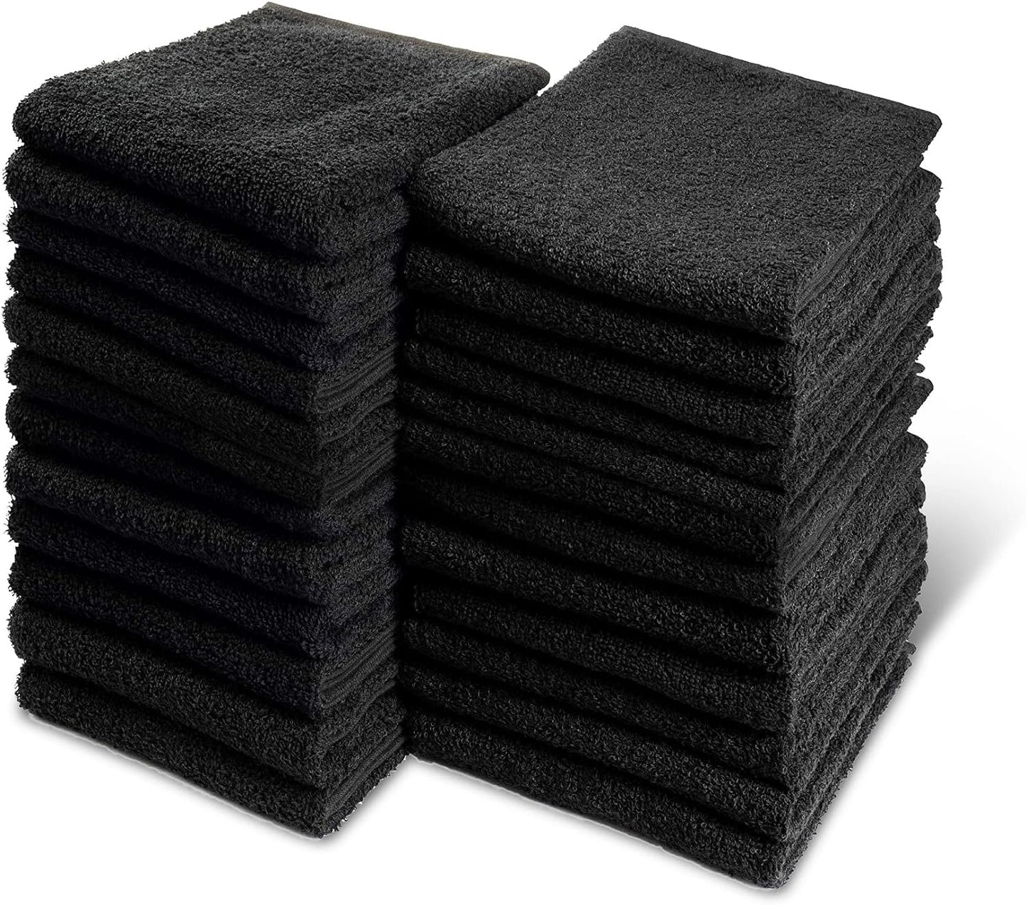 Black Bleach Proof Towels Set, 96 Pack 100% Cotton 16" X 27" Color Safe, Stain Resistant, Quick Drying Towels for Beauty, Hair and Nail Salon, Gym, Spa and Home Hair Care - Design By Technique