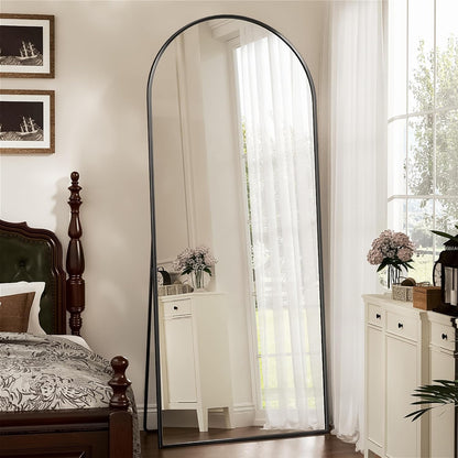 Floor Mirror, 71"×28" Arched Full Length Mirror Arched Mirror with Stand, Black Large Arched Wall Mirror, Oversized Arched Mirror Full Length, Wall Mounted Mirror Full Length, 71"X28"(Black) - Design By Technique