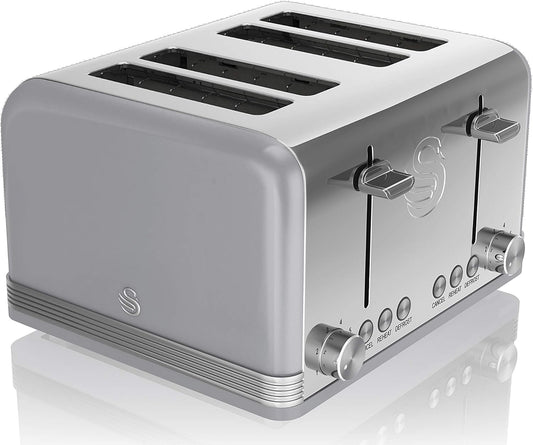 Retro 4 Slice Toaster, Gray