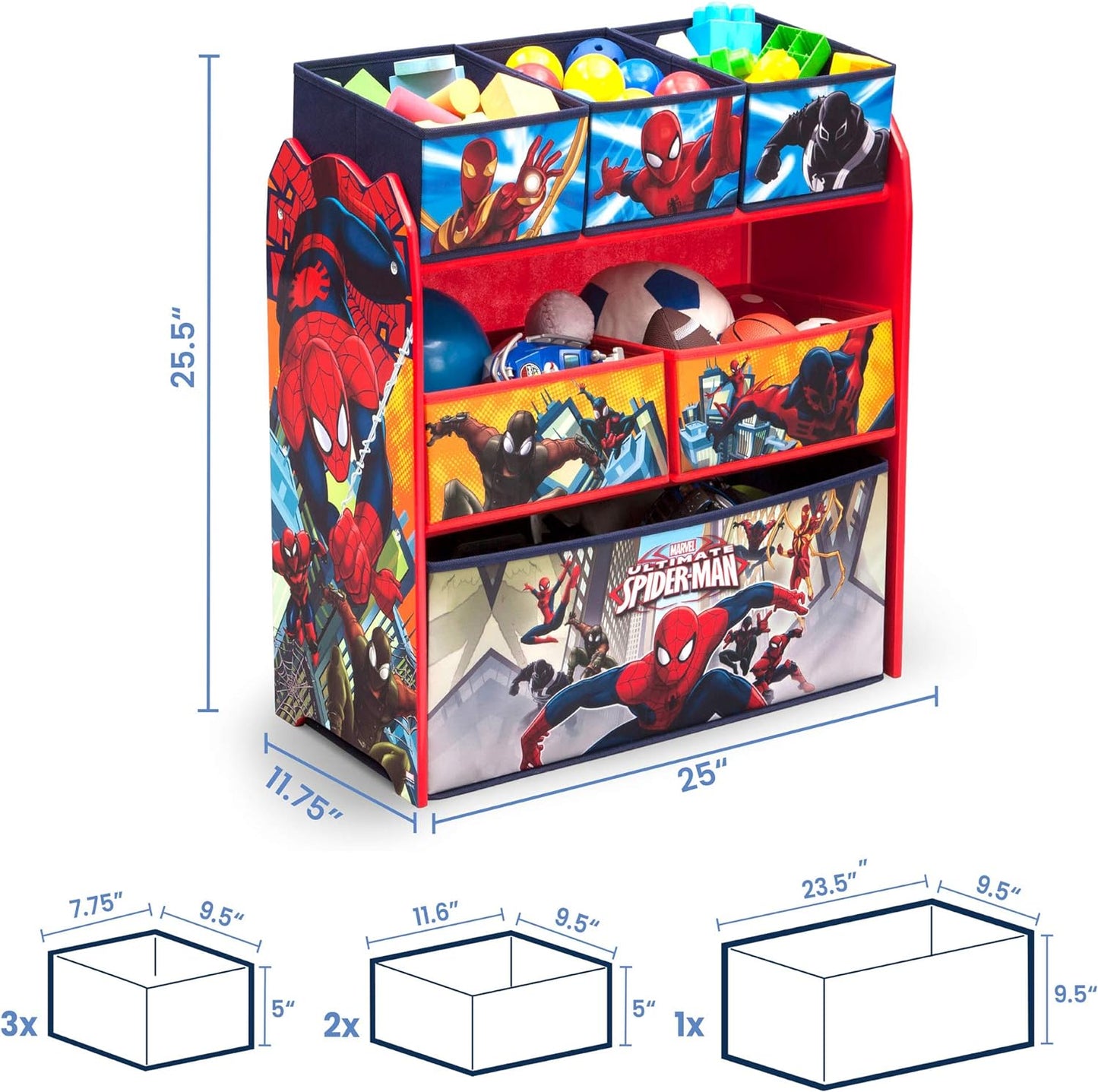 Multi-Bin Toy Organizer, Marvel Spider Man