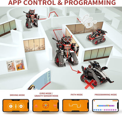 5 in 1 STEM Robot Building Kit, APP & Remote Control Samurai/Ninja Go Blocks 419 Pcs, RC Toy for Kids Science Learning, DIY Educational Gift Set for Age 6 7 8 9 10 11 12+ Boys & Girls