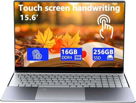 Touchscreen Notebook Laptop, 15.6" HD, All-Metal Body N5095 Quad-Core 2.9 Ghz Processor, 16GB DDR4 256GB Ssd，Fingerprint and Backlit Keyboard,Fhd 1920 * 1080 Ips,Wifi,Windows 11 Home