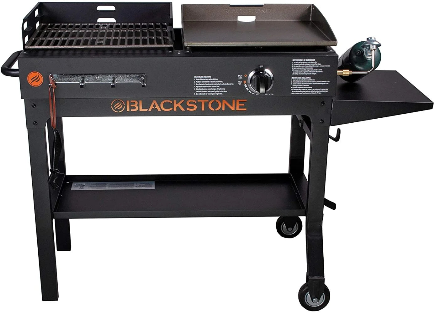 " Easy Assemble Care, Store and Use Tough Durable Ever Reliable Blackstone Griddle & Charcoal Grill Combo 1819 - Serve up Really Tasty Meals with That Distinct Grilled to Perfection Flavor"