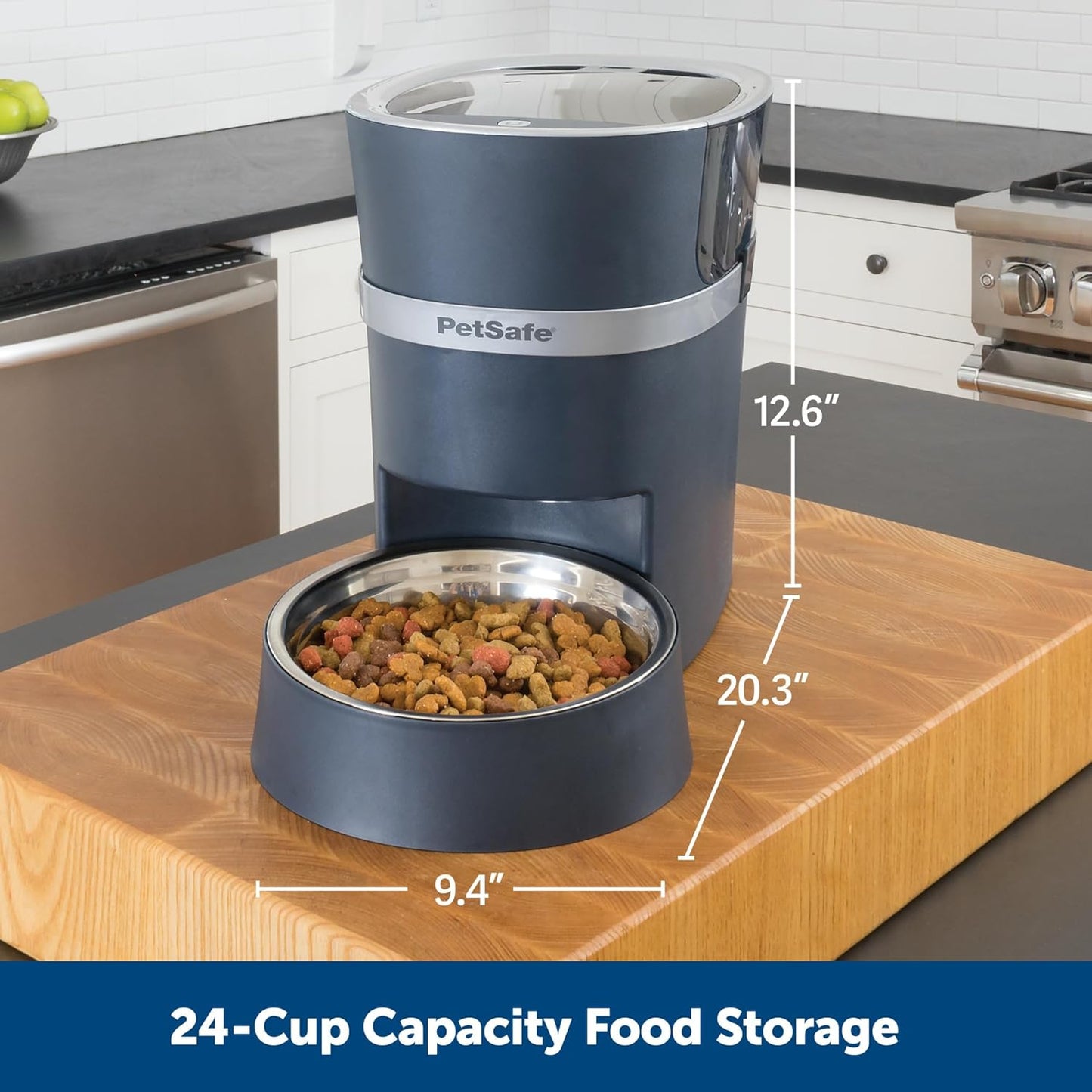 Smart Feed Automatic Cat Feeder - Electronic Pet Feeder for Cats & Dogs - Programmable Mealtimes - Alexa, Apple & Android Compatible - Backup Batteries Ensure Meal Delivery during Power Outage