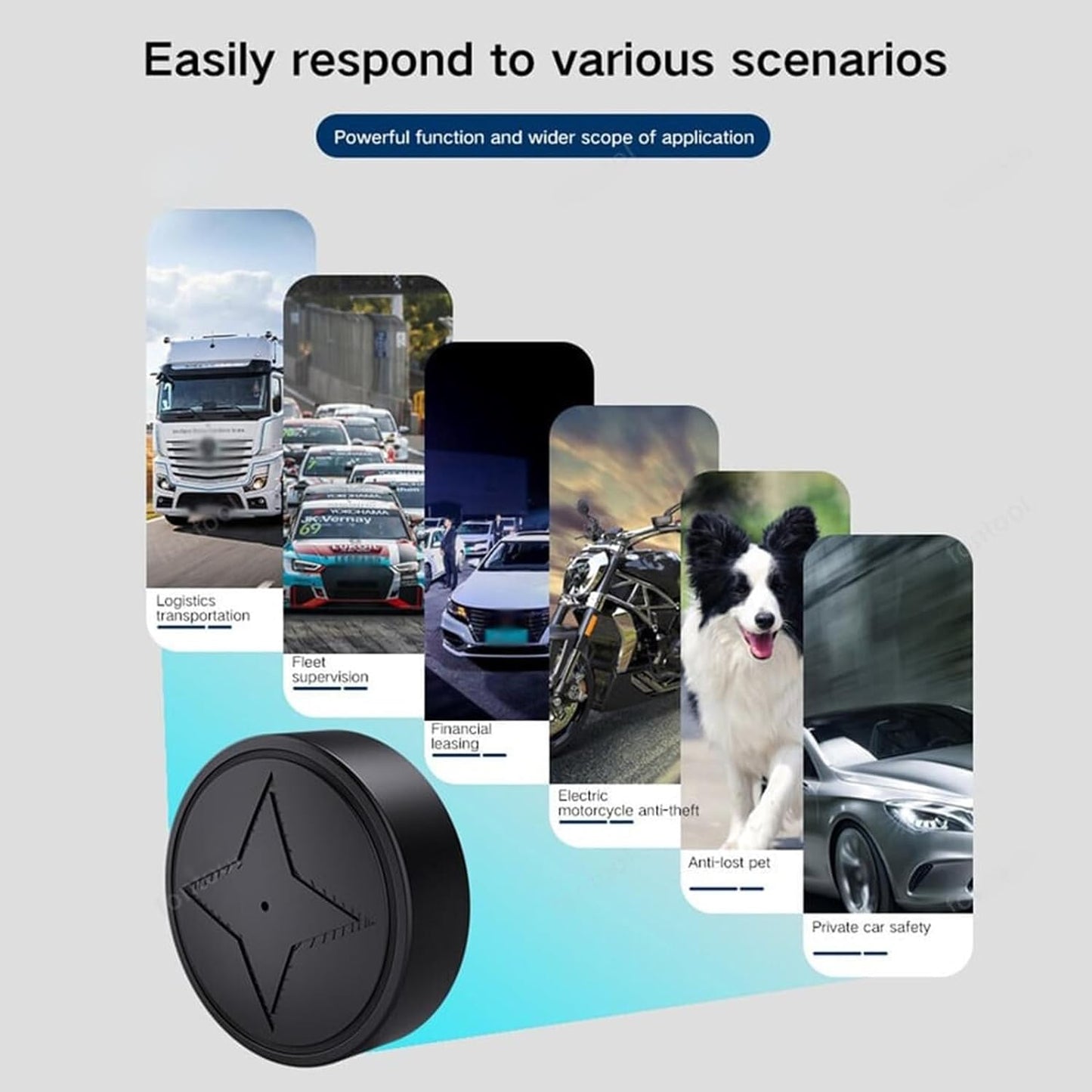 GPS Tracker for Vehicles Strong Magnetic Car Vehicle Tracking Anti-Lost, 2023 New Multi-Function GPS Mini Locator, Monitoring for Professional Vehicles, Black