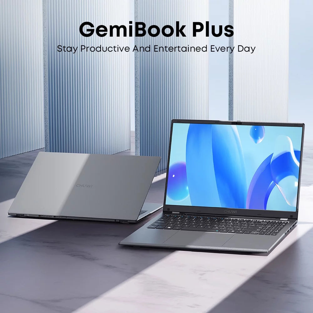 Gemibook plus 15.6" Laptop 512GB SSD 16GB Ddr5,12Th Gen Intel N100,2K IPS Display,Quad Core,Windows 11 Gaming Notebook Computer,3.4Ghz,Wifi 6,1920*1080