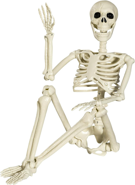 Halloween Skeleton Full Body Posable Joints , 3Ft Human Skeleton Decorations for Party Haunted House Supplies (1Pc)