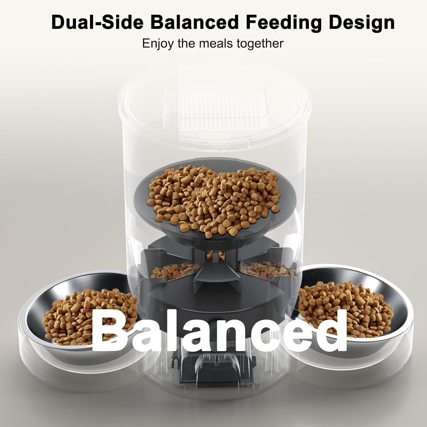 Automatic Cat Feeder for 2 Cats,  2.4G Wifi Smart Pet Feeder with APP Control for Remote Feeding, 3L Timed Pet Feeder Programmable 1-10 Meals, Dual Power Supply, Desiccant Bag, 10S Meal Call