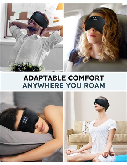 Sleep Headphones Bluetooth 5.2 Headband Sleeping Headphones Sleep Eye Mask, Wireless Music Earbuds Earphones for Side Sleepers Men Women Air Travel Cool Tech Gadgets Unique Gifts