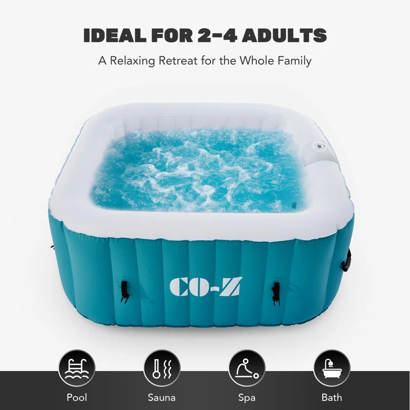 120 Volt 4 Person - Person 120 - Jet Vinyl Square Inflatable Hot Tub