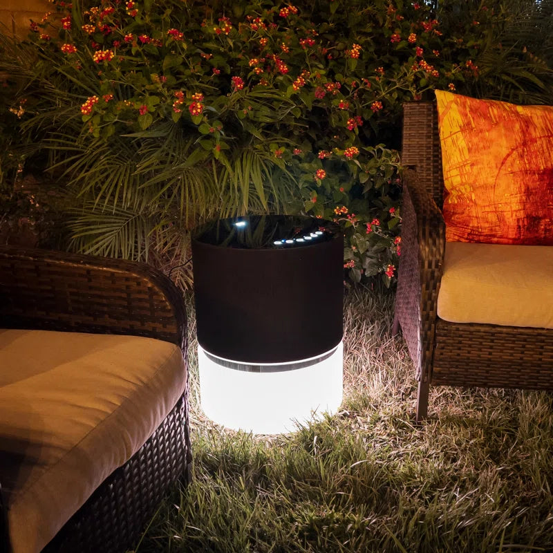 Nova Outdoor Side Table W/Built-In Speaker System, RGB Light Ring Mood Lighting & Wireless Charging