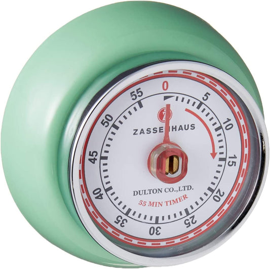 Magnetic Retro Kitchen Timer, Classic Mechanical Cooking Timer (Mint Green)