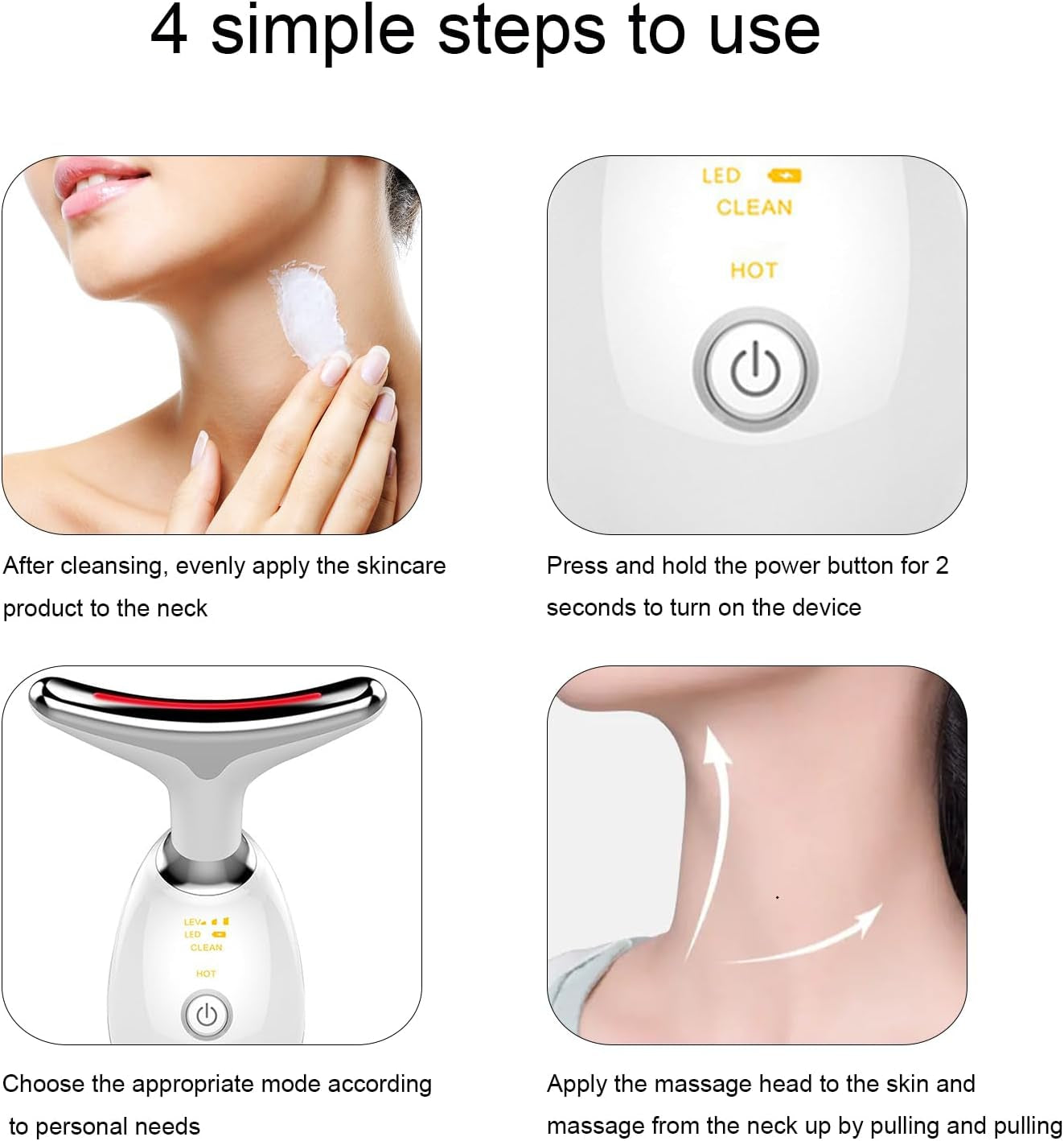 Face and Neck Massager，Multifunctional Facial Skin Care Tools,7 Color Led Face and Neck Beauty Device for Home Use