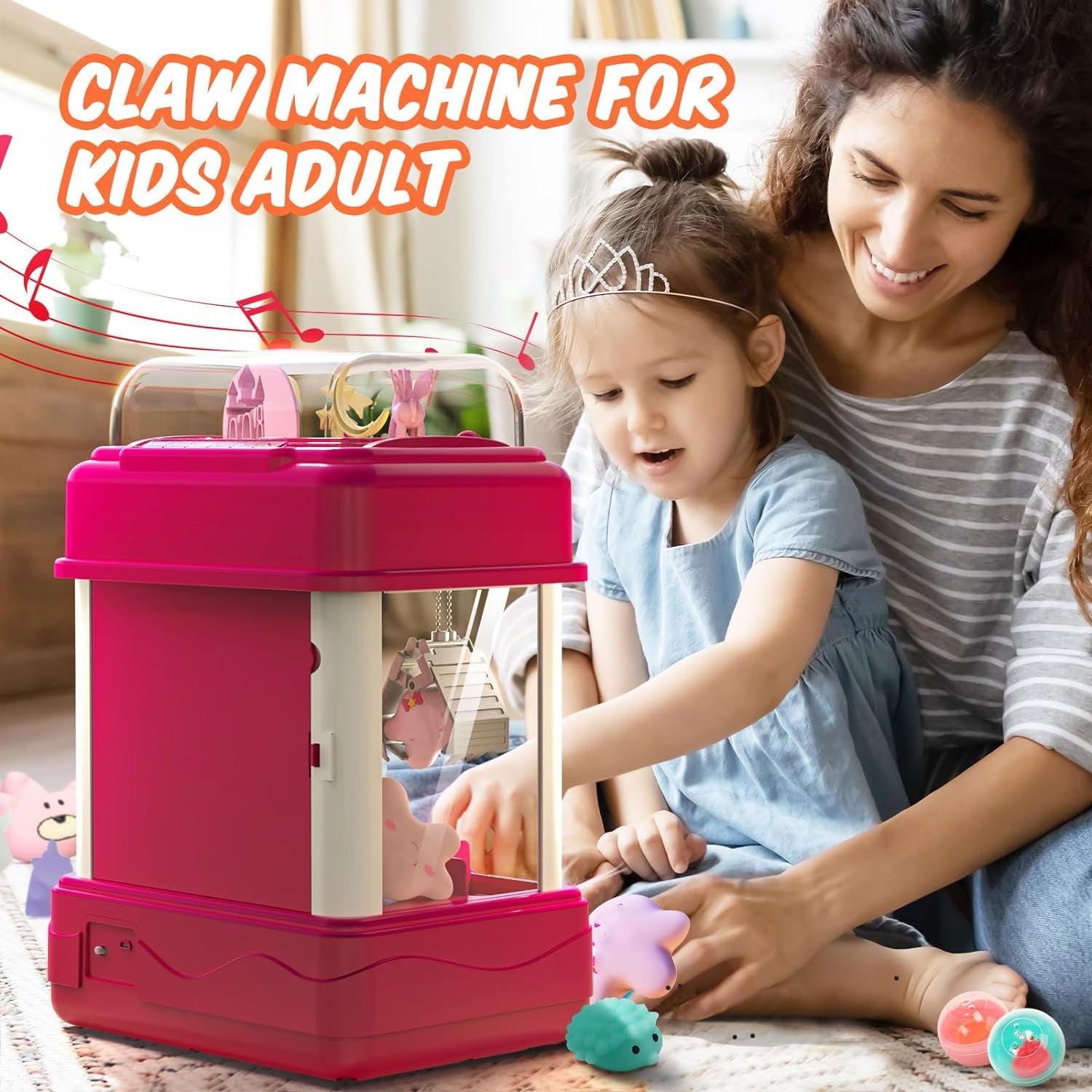 Claw Machine for Kids Adults with Sound Light, Vending Machine Candy Grabber Prize Dispenser Toys, Unicorns Claw Machine Toys Electric Arcade Control,Birthday Girl Toys Gift