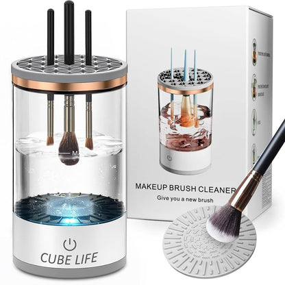 Electric Makeup Brush Cleaner, Fast Makeup Brush Cleaner Machine with Makeup Brush Cleaning Mat, Beauty Blender Cleaners for All Size Makeup Brush, Great Gift for like Makeup Friends